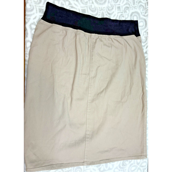 Kosher Casual modest knee length khaki pull on soft waist stretch skirt sz XXL - Picture 2 of 12